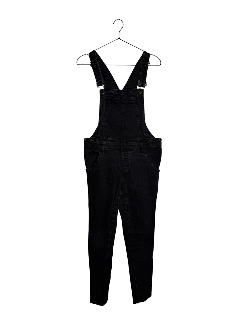 Cheap Monday Black Denim Skinny Overalls Distressed Dungarees Utility Bib Jeans